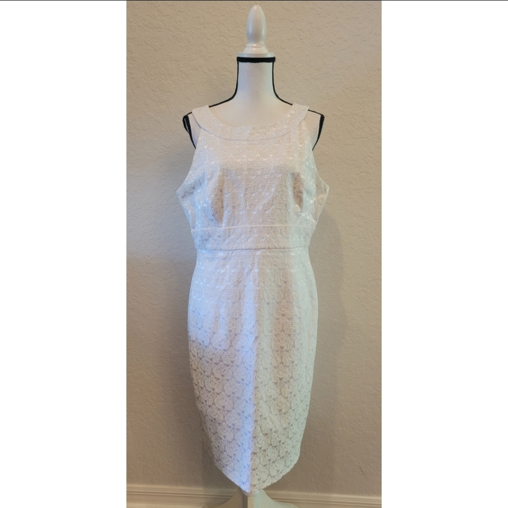 White Floral Textured Dress
